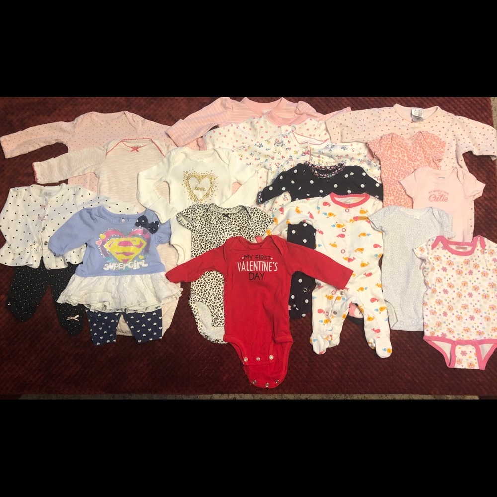 18 piece assorted newborn baby girl set